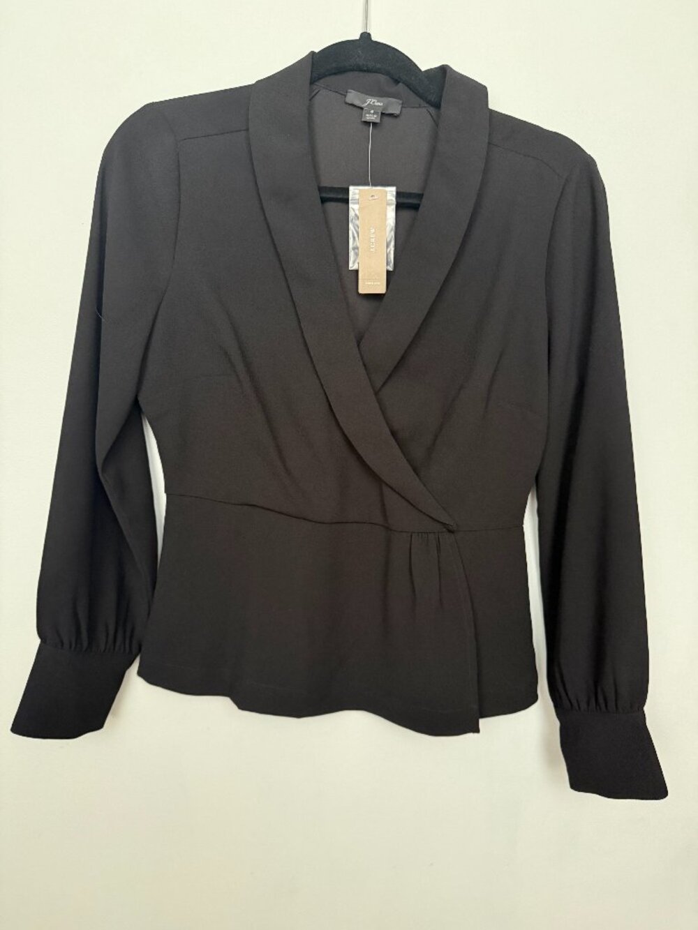 J Crew Collared Faux Wrap Top Size 4